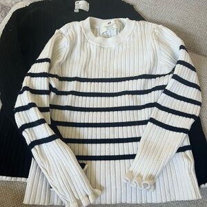 H&M Black and White Cozy Knit Sweater